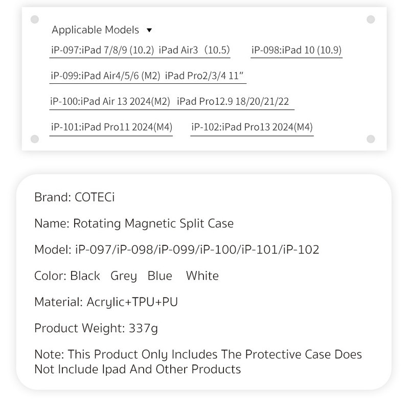 کیف کلاسوری کوتتسی مدل IP-099 مناسب برای تبلت اپل 11 اینچ Ipad Air 456 و Ipad pro 234