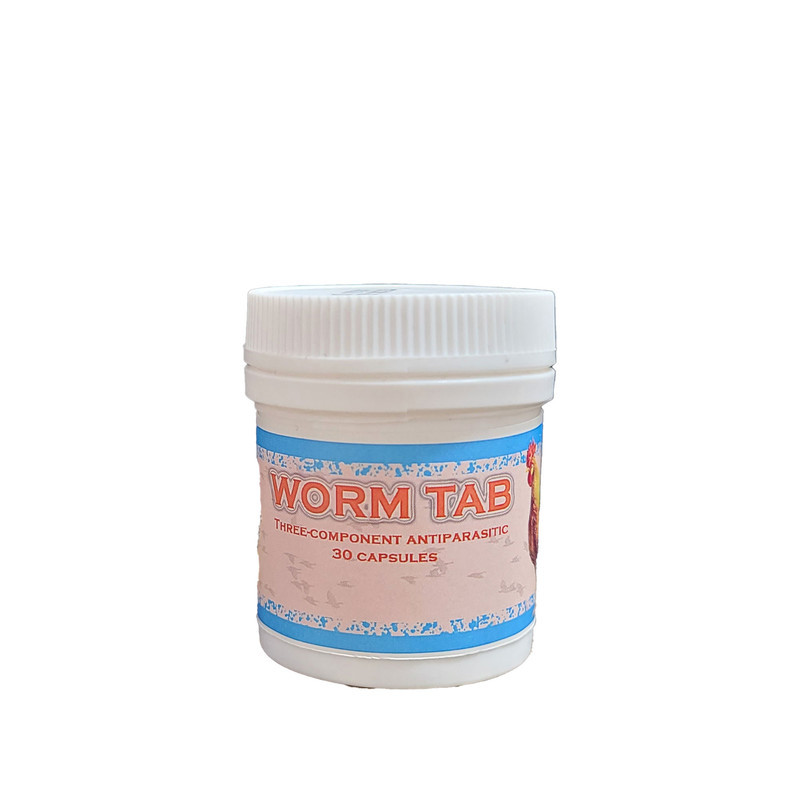کپسول ضد انگل طیور مدل worm tab بسته 30 عددی