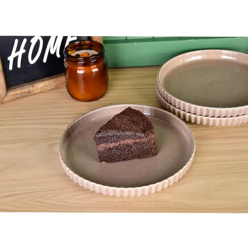 بشقاب میوه خوری بی.وی.کی مدل مجستیک شیاردار کد HS4522 مجموعه 3 عددی