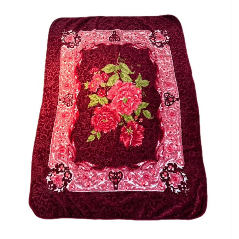 پتو 1 نفر گلبافت مدل گل برجسته کد 130 سایز 220x160 سانتی‌متر