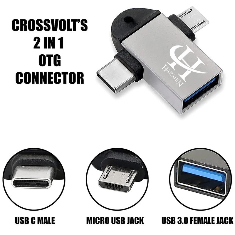 مبدل USB 3.0 به USB-C  MicroUSB هارمن مدل OTG-HR100