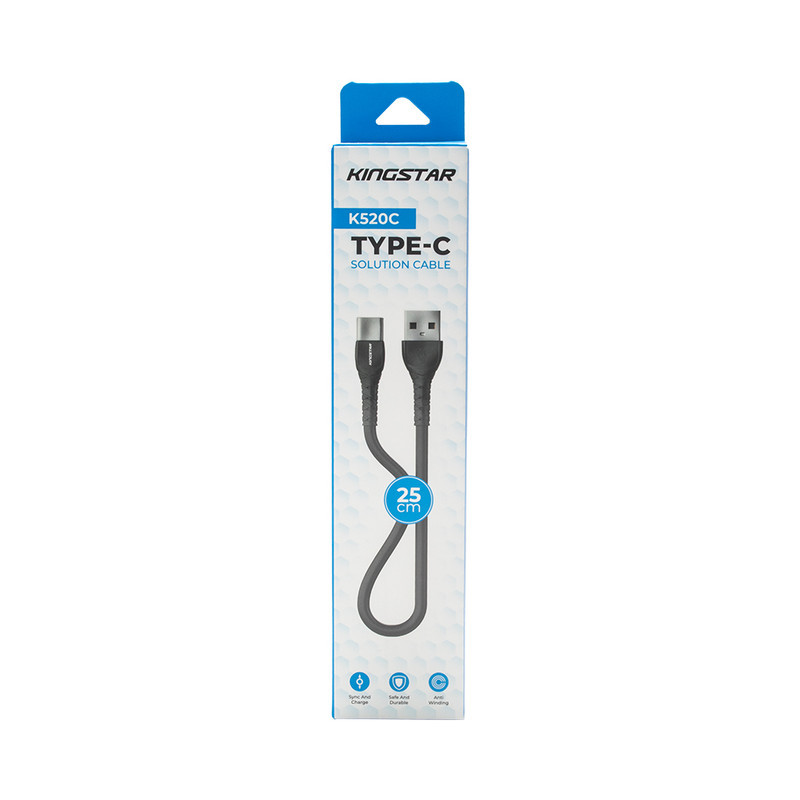 کابل تبدیل USB به USB-C کینگ استار مدل K520C طول 0.25 متر