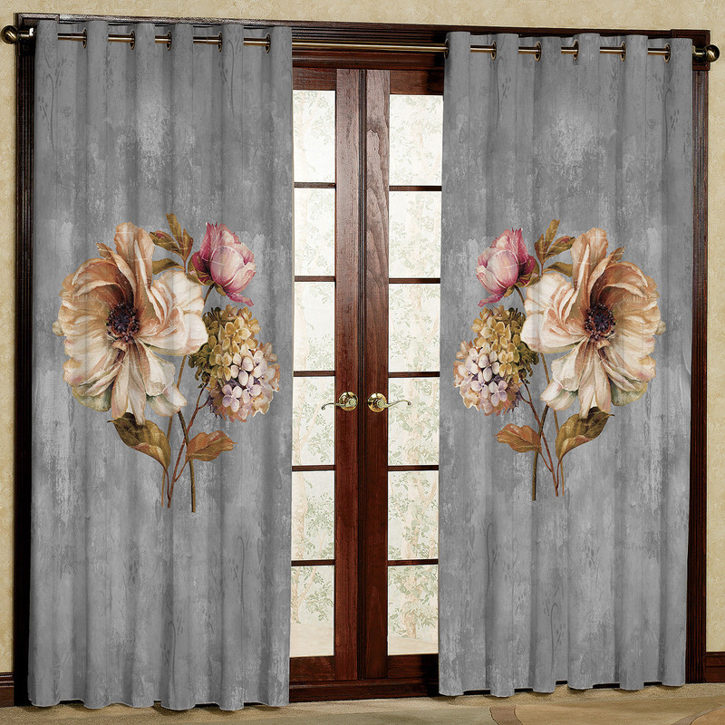 پرده مدل گل دار  مخمل پانچی کد 1302b سایز 140x280 سانتی متر