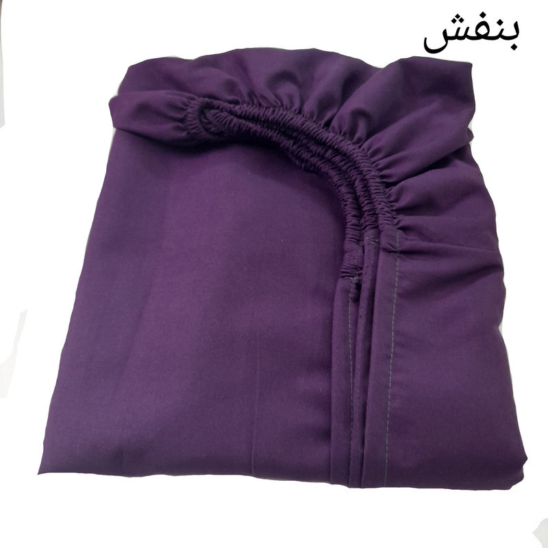 سرویس ملحفه مدل کشدار ni04077 طرح تکرنگ کد 120 یک نفره دو تکه