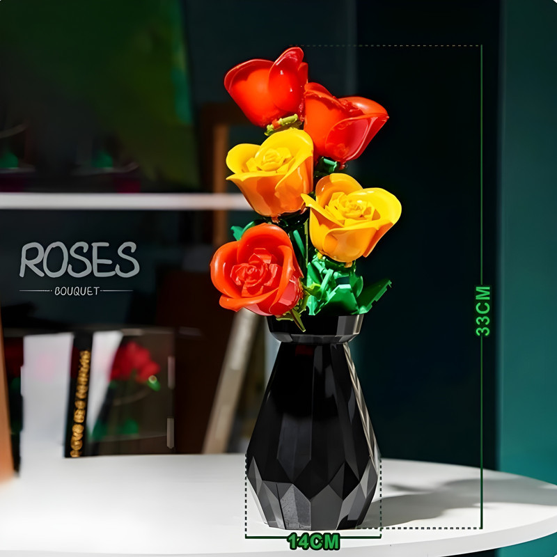 ساختنی 249 تکه مدل گلدان گل رز ROSES کد 3026