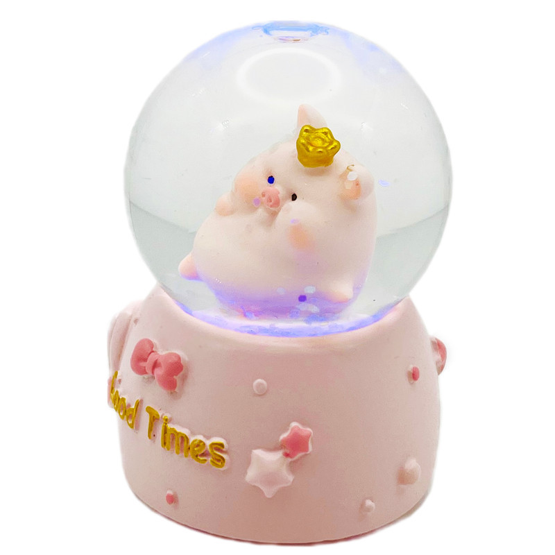 گوی چراغ‌دار مدل  Good Times طرح بچه خوک تاج به سر کد B1623.15
