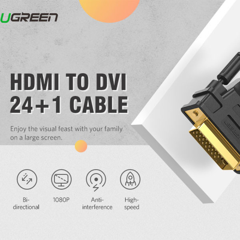 کابل تبدیل HDMI به DVI یوگرین مدل HD106-11150 طول 1.5 متر