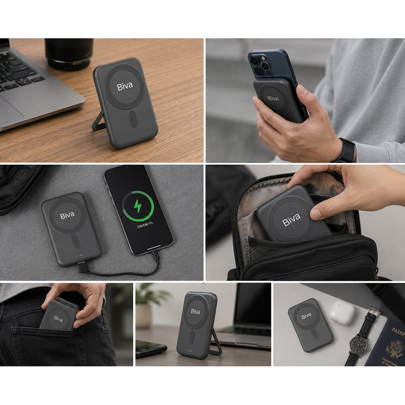 پاوربانک بی سیم 20 وات بیوا مدل Wireless BP-016 ظرفیت 10000 میلی‌آمپرساعت