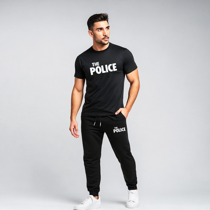 ست تیشرت و شلوار مردانه طرح police کد 0062