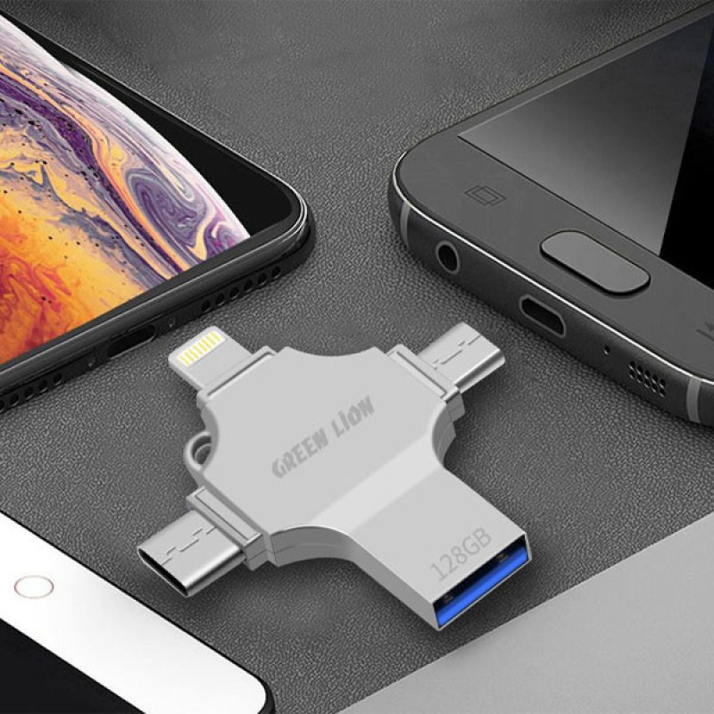 فلش مموری گرین لاین مدل GN4IN1USB128 ظرفیت 128 گیگابایت