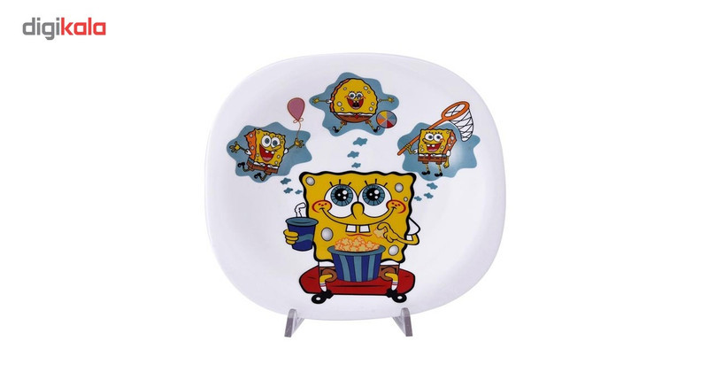 سرویس غذاخوری 5 پارچه کودک پارس اوپال طرح Sponge Bob