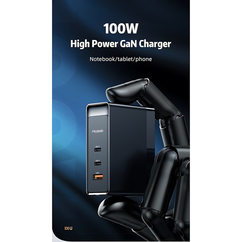 شارژر دیواری 100 وات مک دودو مدل CH-8105 Pro به همراه کابل تبدیل USB-C