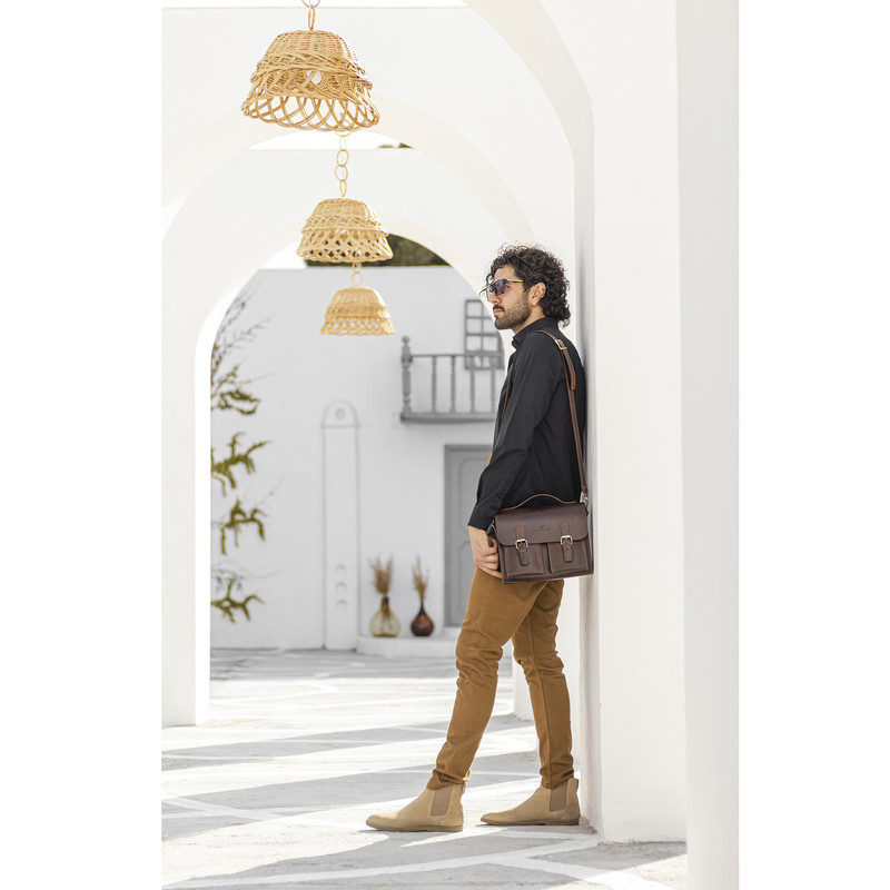 کیف رودوشی چرم بارثاوا مدل 1259