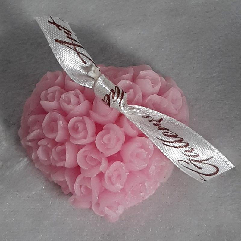 شمع دست ساز مدل دکوری گل گلی مجموعه 3 عددی