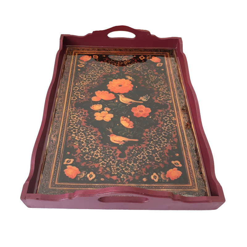 سینی طرح سنتی گل مرغی کد N34
