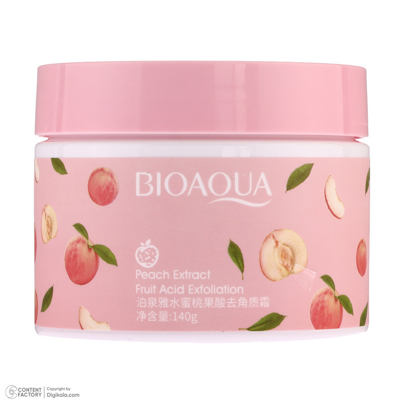 کرم لایه‌بردار صورت و بدن بی آکوا مدل Peach مناسب برای انواع پوست وزن 140 گرم