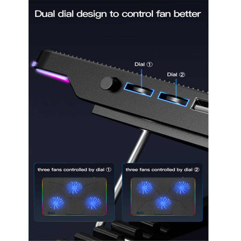 پایه خنک کننده لپ تاپ کول کلد مدل F5-RGB