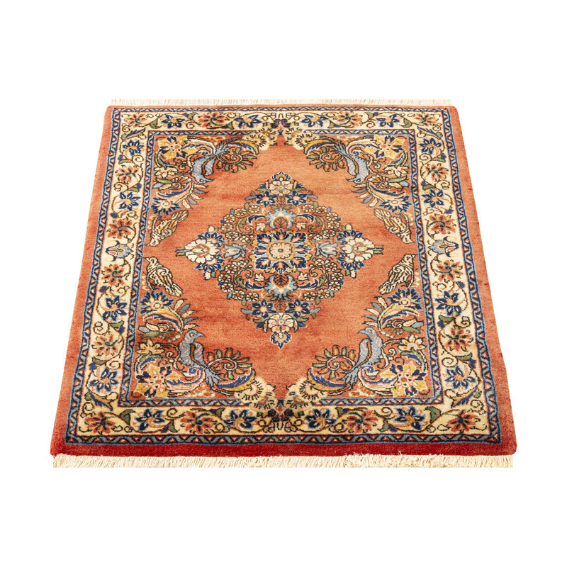 فرش دستبافت 0.55 متری طرح ساروق کد 45P7252 زمینه لاکی