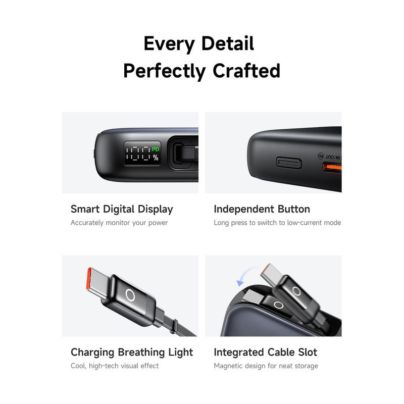 پاوربانک 45 وات مک دودو مدل MC-592 ظرفیت 10000 میلی‌آمپرساعت به همراه یک عدد کابل USB-C