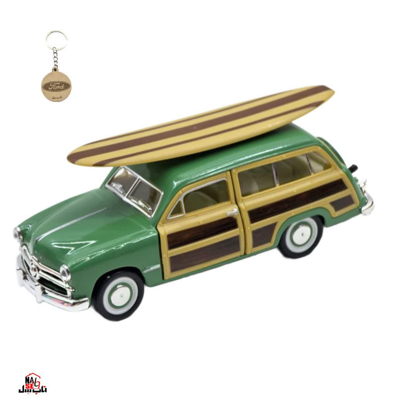 ماکت ماشین کینزمارت مدل فلزی فورد وودی واگن 1949 ساحلی FORD WOODY WAGON به همراه جاسوییچی