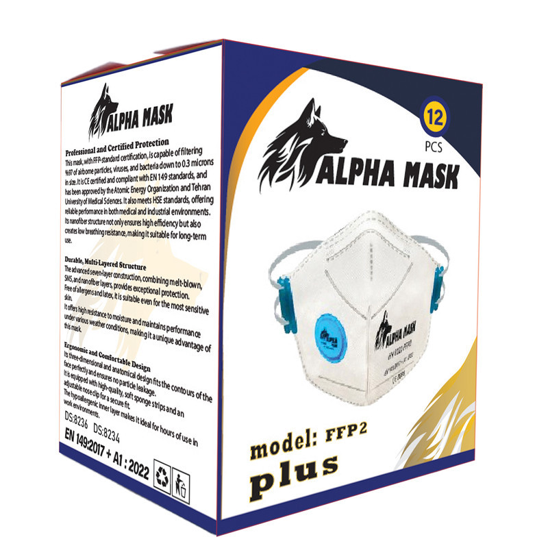 ماسک تنفسی مدل  آلفا ماسک پلاس ffp2 n95
