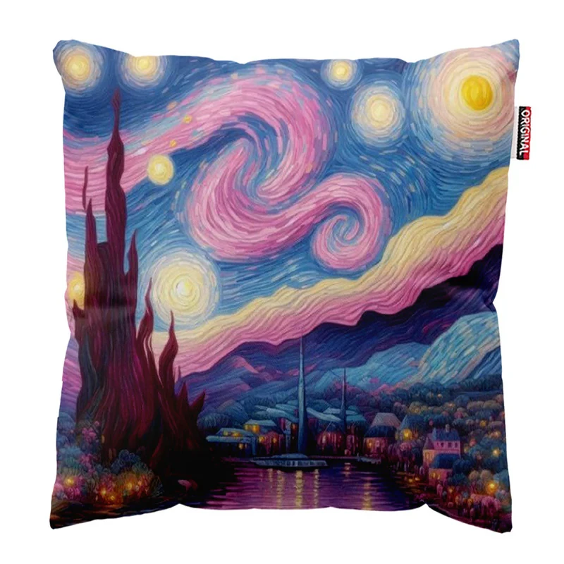 کوسن پاد آفرین مدل نقاشی شب کد 513 سایز 30* 30 سانتی متر