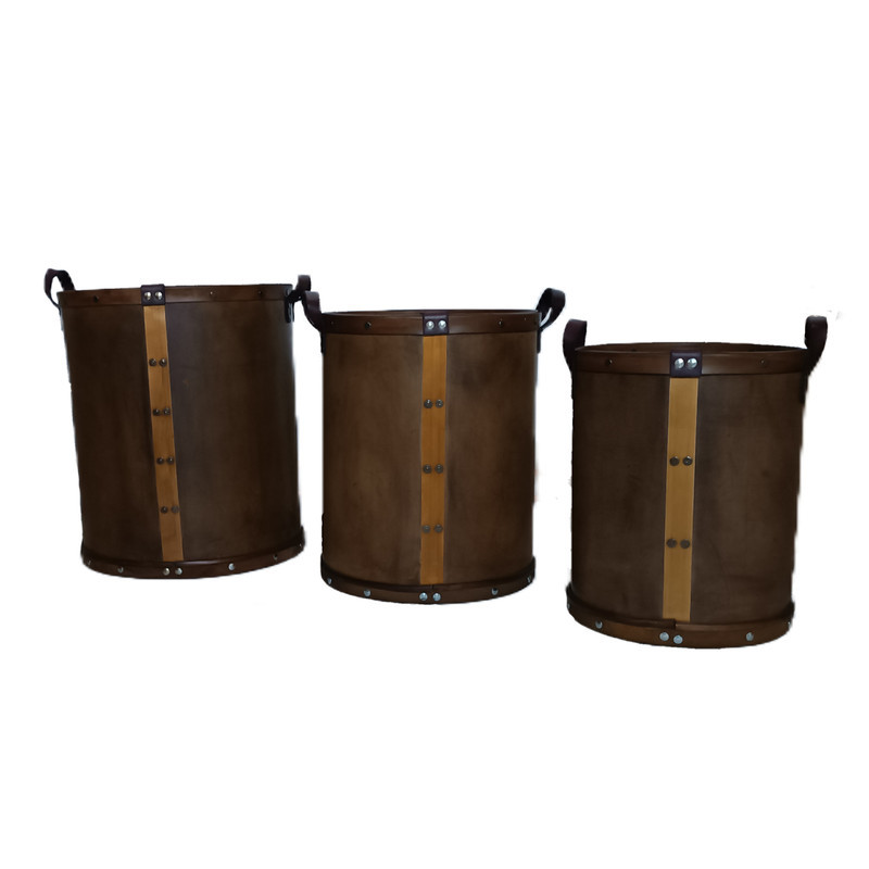 سبد رخت چرک مدل vif leather  مجموعه 3 عددی