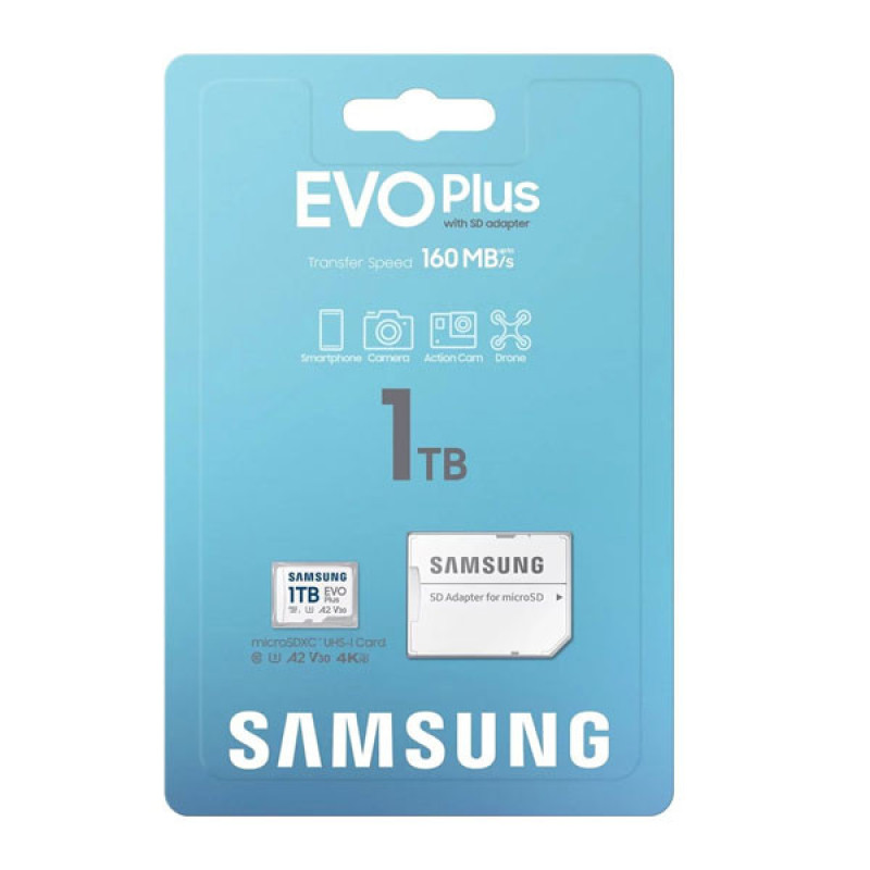 کارت حافظه microSDXC سامسونگ  مدل EVO PLUS کلاس A2 استاندارد UHS-U3 سرعت 160MBps ظرفیت1 ترابایت به همراه آداپتور SD