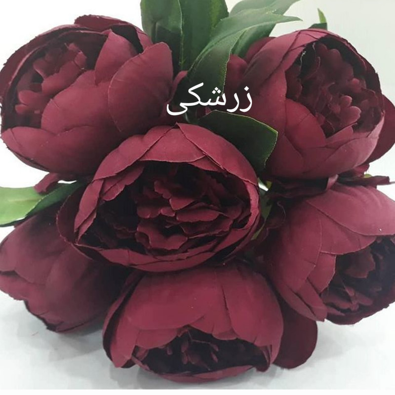 گل مصنوعی طرح پیونی کد pa0085 - دارای 6 گل قابل جدا شدن از شاخه، قابل شستشو، جنس پارچه، ابعاد 18×18×23 سانتی‌متر، وزن 300 گرم