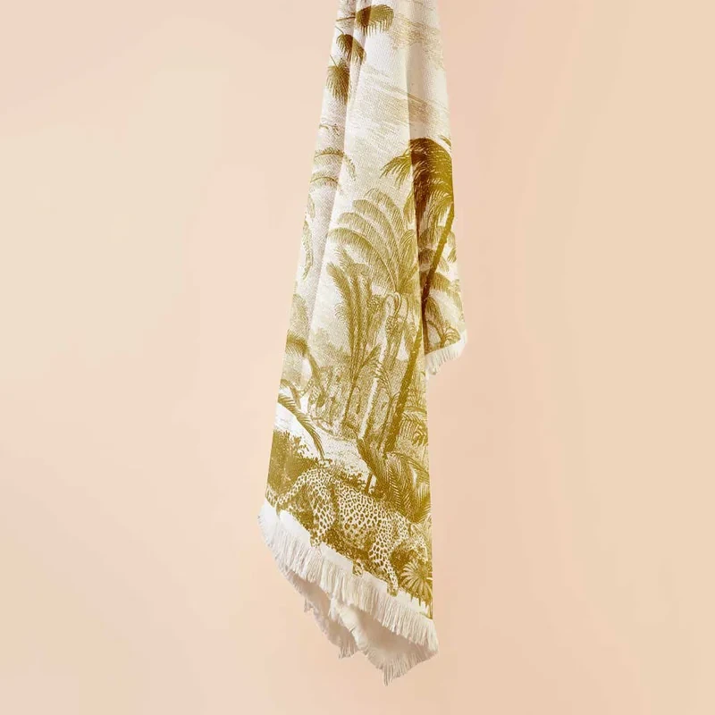 شال مبل طرح ببر کد H2SH1019 سایز 98x180 سانتی متر