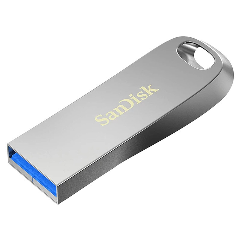 فلش مموری سن دیسک Ultra Luxe ظرفیت 64 گیگابایت با رابط USB 3.1 سرعت خواندن تا 150 مگابایت بر ثانیه، بدنه فلزی مقاوم، پشتیبانی از نرم‌افزار رمزگذاری اطلاعات
