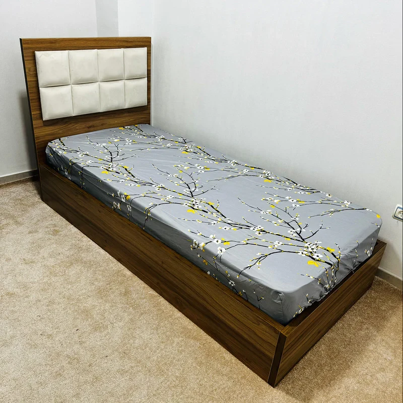 ملحفه ناتوسا مدل کشدار کد شکوفه یک نفره سایز 90x200 سانتی متر