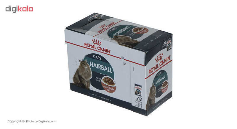 پوچ گربه رویال کنین مدل Hairball بسته 12 عددی وزن 85 گرم