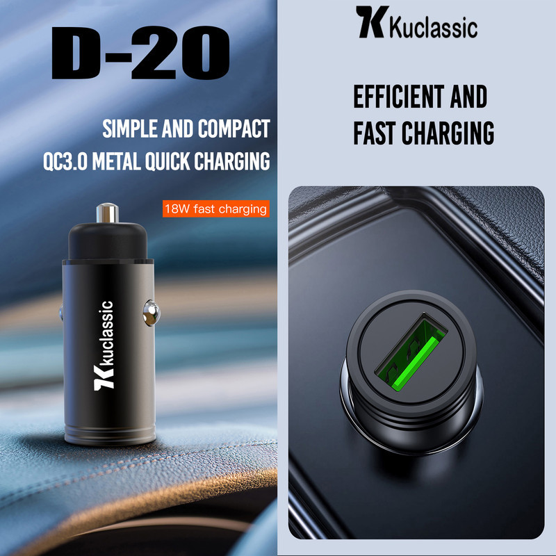 شارژر فندکی 18 وات کوکلاسیک مدل D-20 به همراه کابل تبدیل USB-C