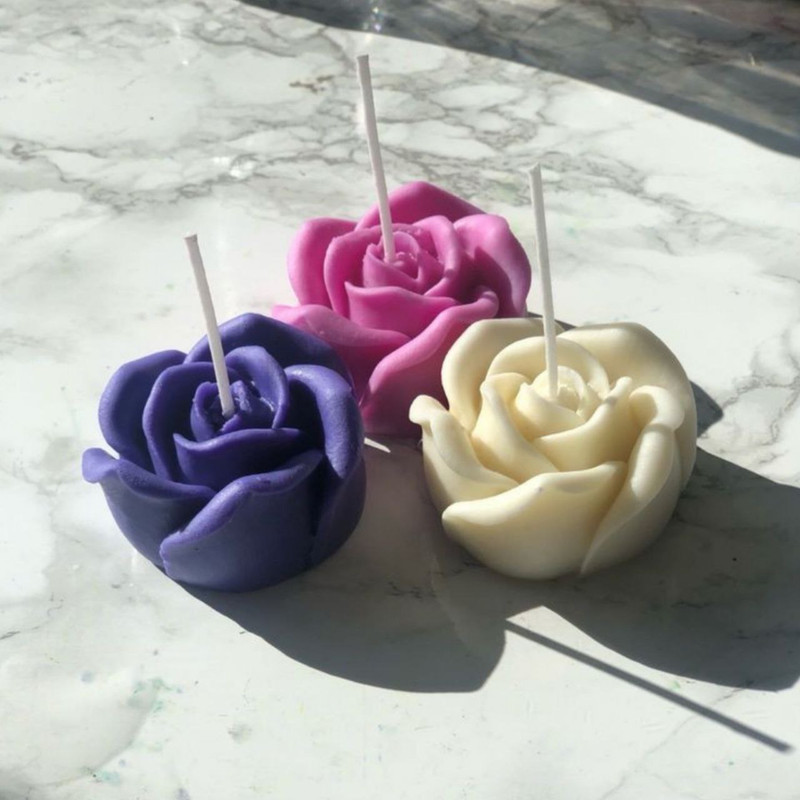 شمع مدل گل رز بسته 2 عددی