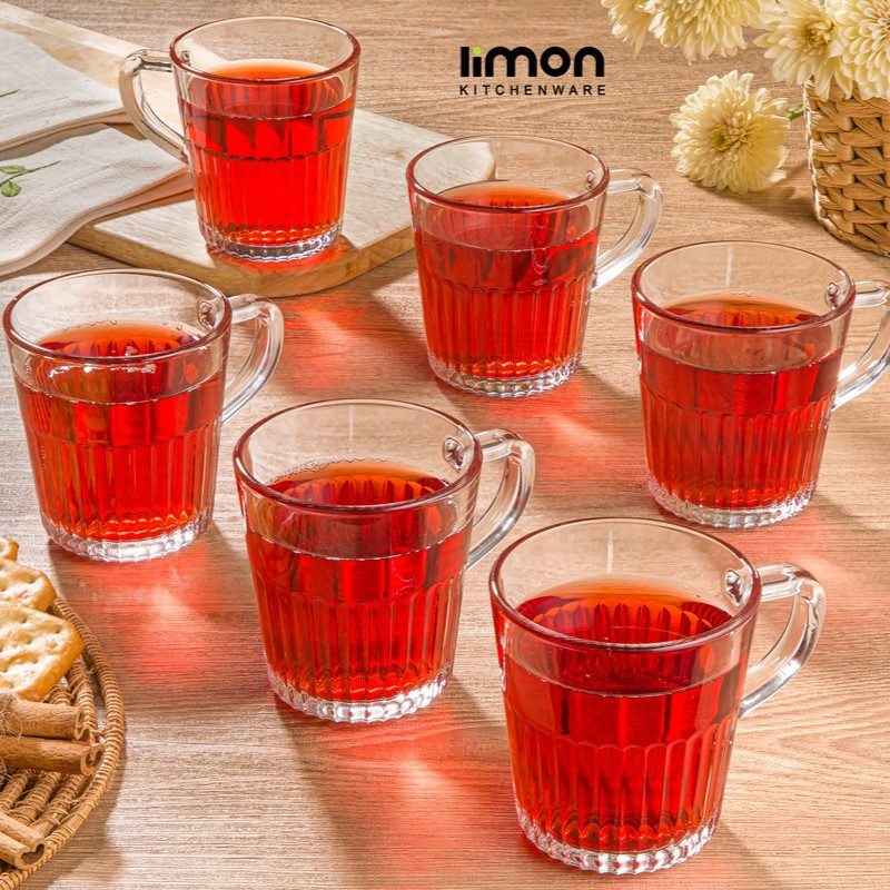 لیوان لیمون مدل دسته دار کد 2281 - 280 سی سی مجموعه 6 عددی