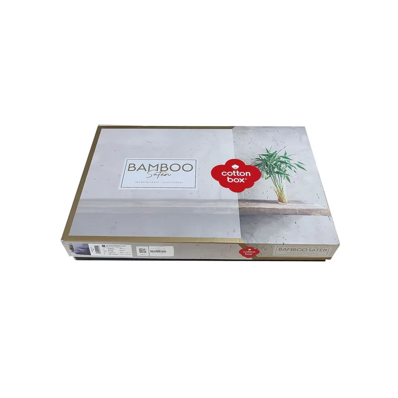 سرویس ملحفه 2 نفر 6 تکه کاتن باکس مدل BAMBOO MAVI