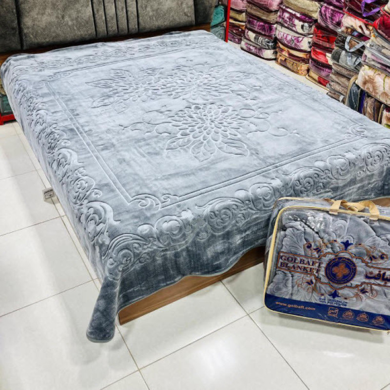 پتو گلبافت مدل الوان برجسته کد 350 سایز 240x220 سانتی متر