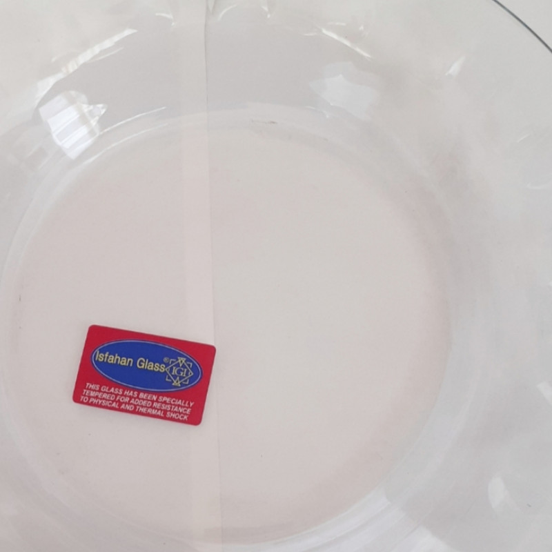 بشقاب خورش خوری شیشه و بلور اصفهان مدل گلایل کد 522 بسته 6 عددی