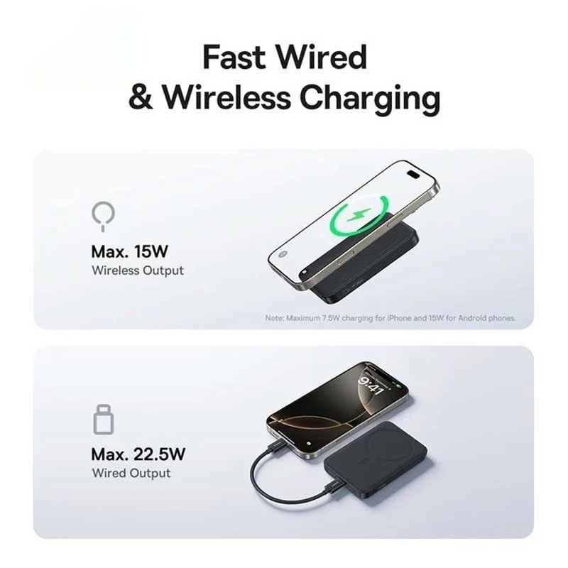 پاوربانک 22 وات بیسوس مدل EnerFill FM11 ظرفیت 10000 میلی‌آمپرساعت