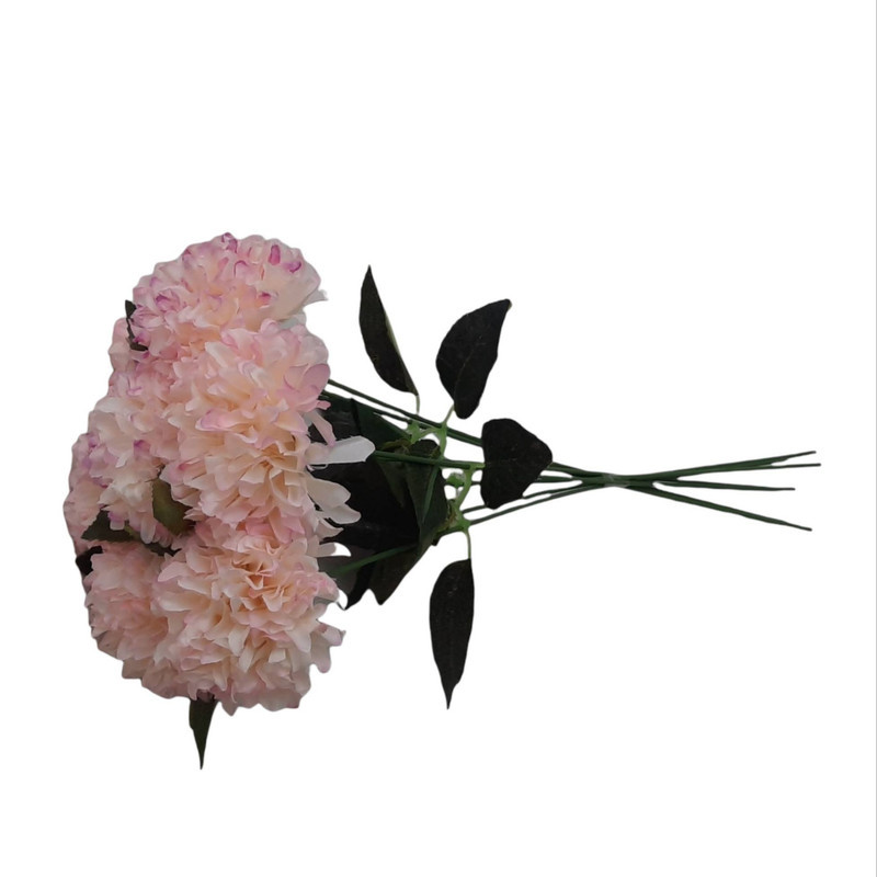دسته گل مصنوعی گل داوودی شامل 8 شاخه، ارتفاع هر شاخه 44 cm، قطر گل 12 cm، جنس پارچه‌ای و قابل شستشو