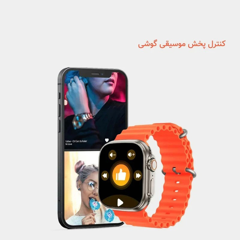 ساعت هوشمند 49 میلی متری مدل KW 3031 با بند سلیکونی