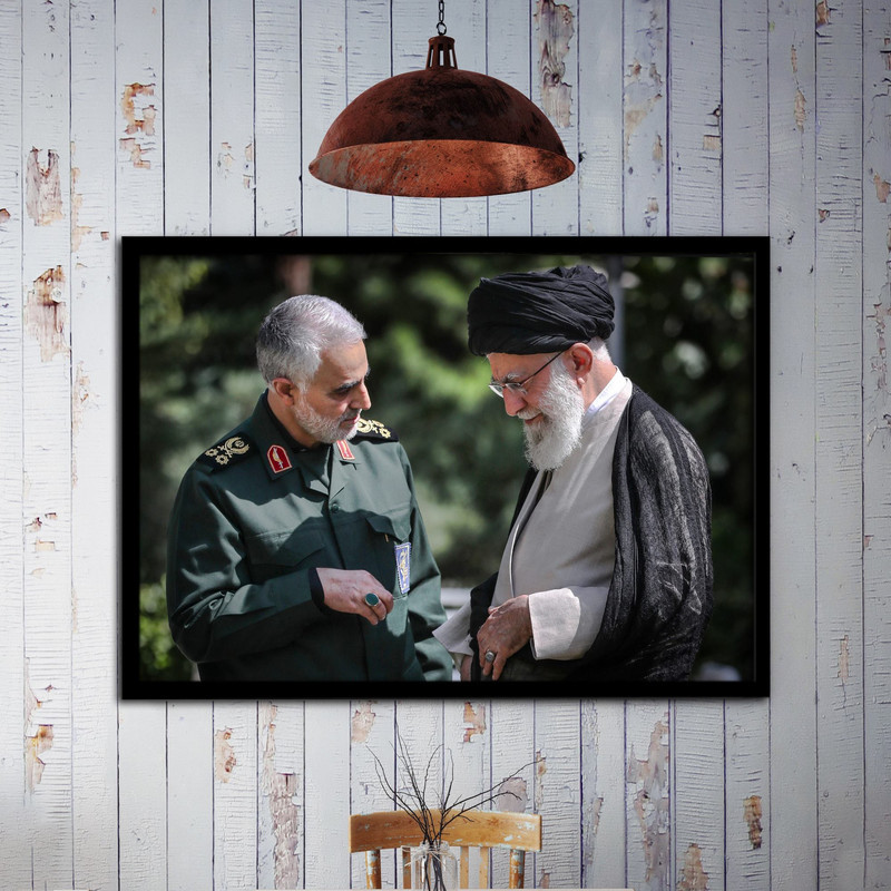 تابلو بکلیت طرح آیت الله سید علی خامنه ای و سردار حاج قاسم سلیمانی مدل B-s2071