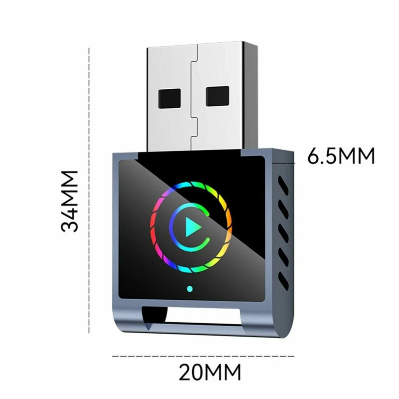 کارپلی و اندروید اتو مدل Wireless CarPlayAndroid Auto Q1BD به همراه مبدل USB به USB-C