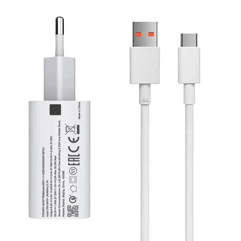 شارژر دیواری 33 وات مدل MDY-11-EZ به همراه کابل تبدیل USB-C