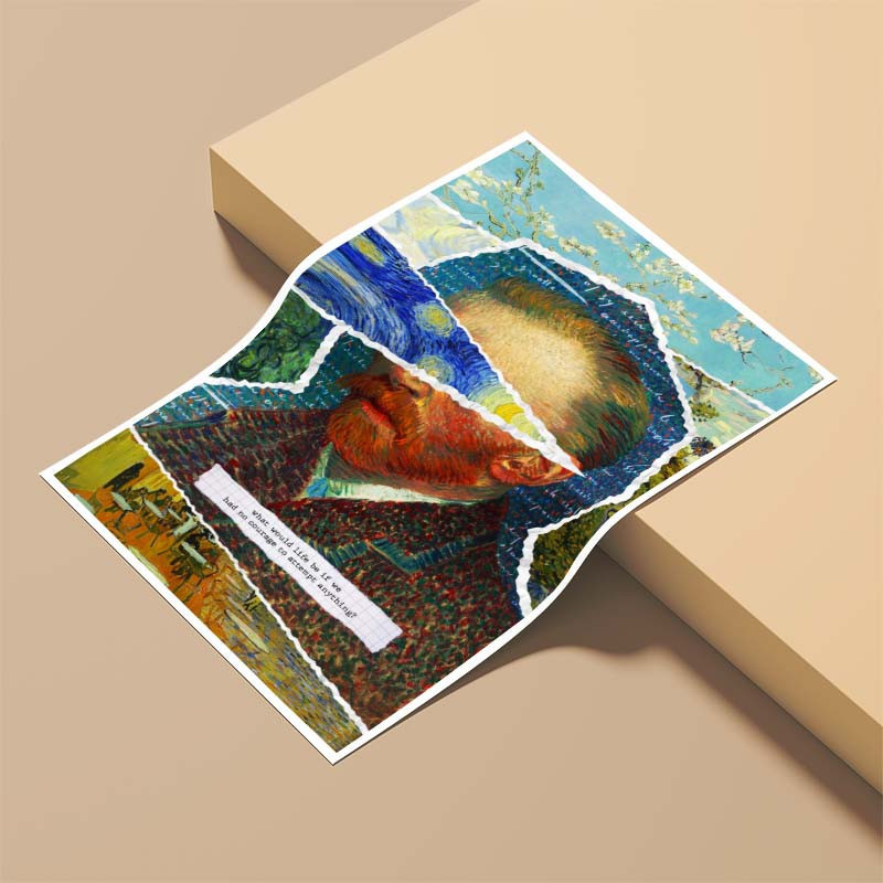 پوستر کارنيکا طرح شب پرستاره فانتزی ون‌گوگ Fantasy Starry Night Van Gogh کد 51303 مجموعه 8 عددی