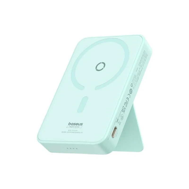 پاوربانک بی‌سیم 20 وات بیسوس مدل MagPro Magnetic Bracket 20w با ظرفیت 5000 میلی آمپر ساعت به همراه کابل USB-C به USB-C