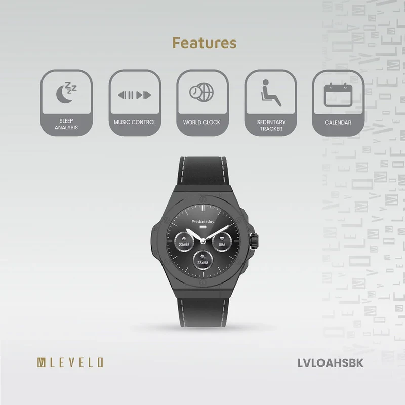 ساعت هوشمند 44 میلی متری لولو مدل Oak Automatique Hybrid بند چرم