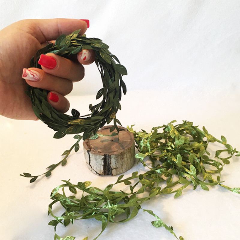 گل مصنوعی ریسه برگ پارچه ای کد 461، جنس پارچه، ابعاد 400×0.5×0.1 سانتی‌متر و وزن 30 گرم