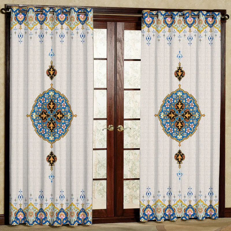 پرده طرح ترنج مدل مخمل پانچی کد 4197 W سایز 140x200 سانتی متر